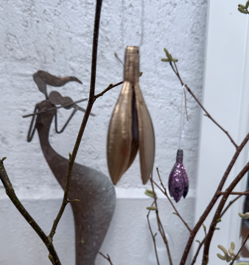 Baumschmuck - Filigrane Schneeglocke zum Aufhängen