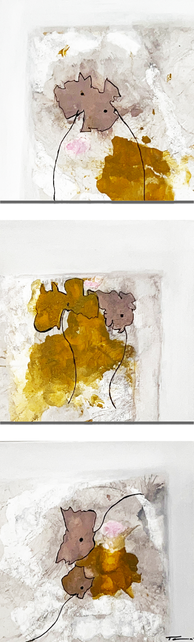 Handgemalte Acrylbilder auf Leinwand > Pastellic Three < 3er Serie