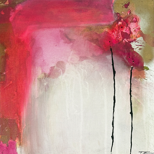 Handgemaltes Acrylbild auf Leinwand > Rosenschleier