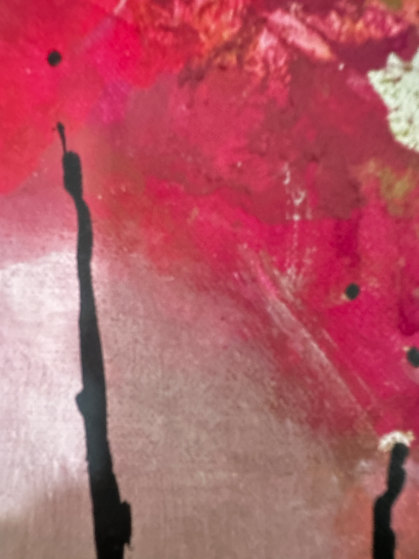 Handgemaltes Acrylbild auf Leinwand > Rosenschleier
