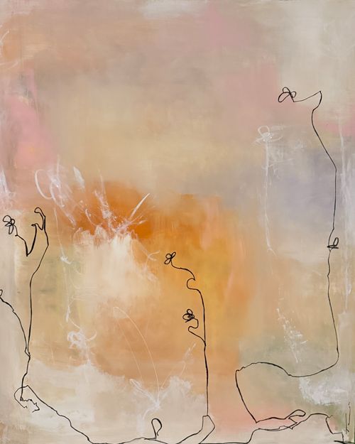 Handgemaltes Acrylbild auf Leinwand > Natürliche Eleganz