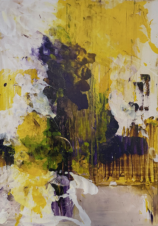 Handgemaltes Acrylbild auf Leinwand > Farbrausch im Abendlicht