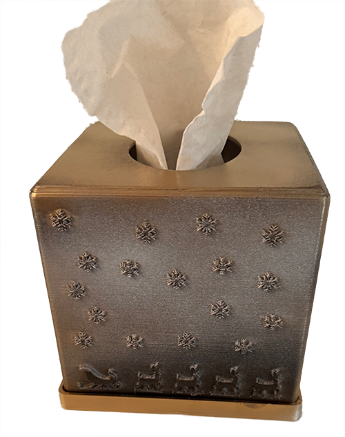 Kosmetiktücher Box > Winterzauber < gold-schwarz