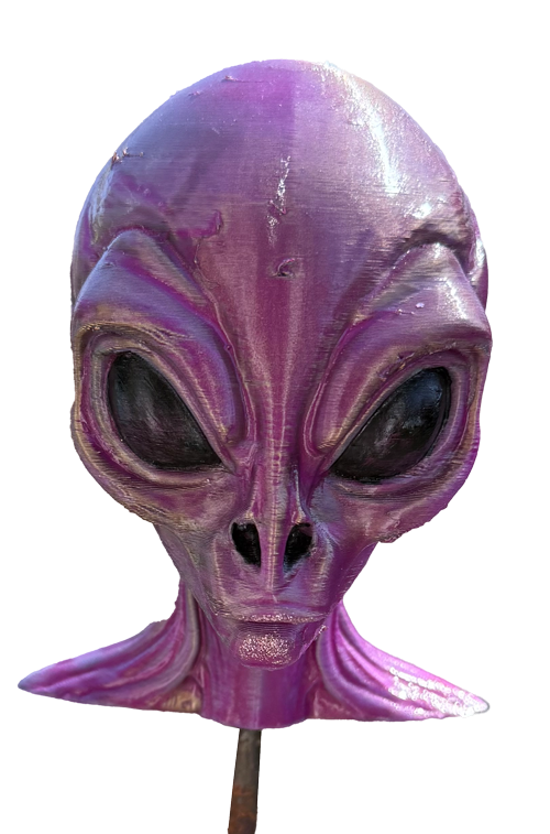 Gartenstecker > Alienkopf < Lila