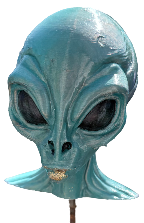 Gartenstecker > Alienkopf < Türkis