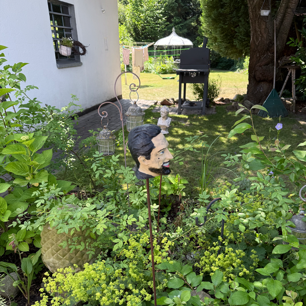 Gartenstecker > Sunny Face < natur