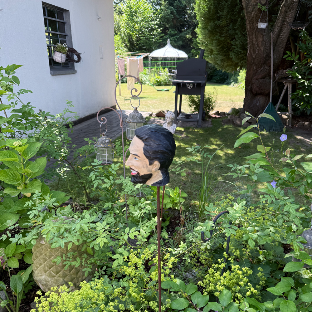 Gartenstecker > Sunny Face < natur