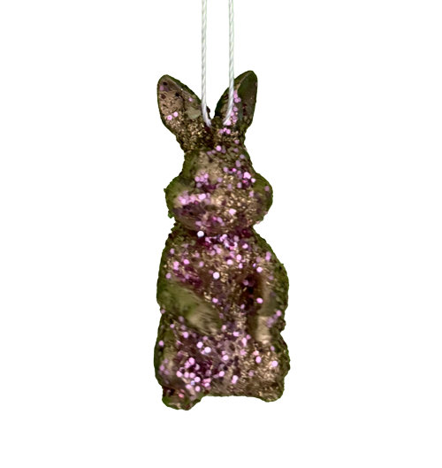 Baumschmuck - Glitzernder Osterhase zum Aufhängen