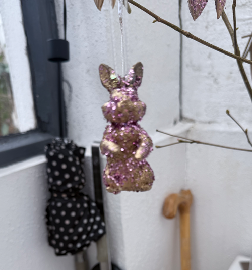 Baumschmuck - Glitzernder Osterhase zum Aufhängen