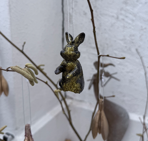 Baumschmuck - Glitzernder Osterhase zum Aufhängen