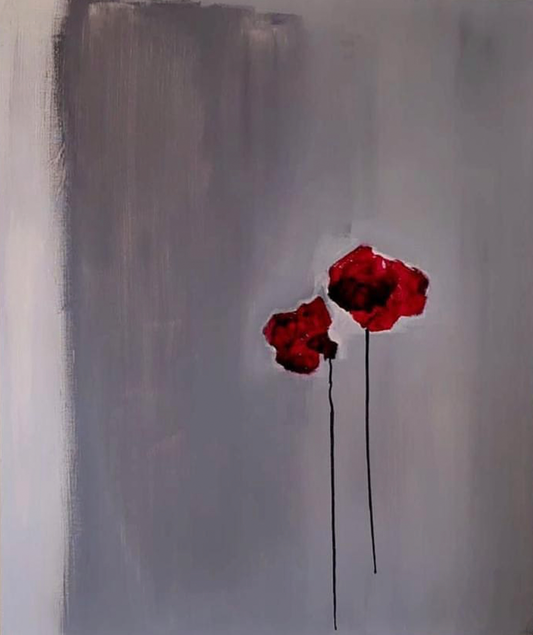 Handgemaltes Acrylbild auf Leinwand > Simple Twice