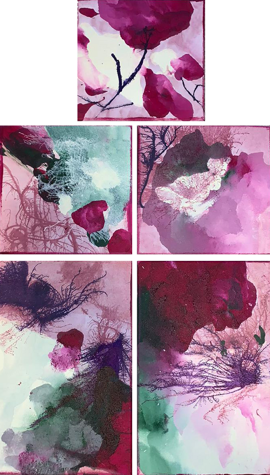 Handgemaltes Acrylbild auf Leinwand > Colorful Series > 5er Serie