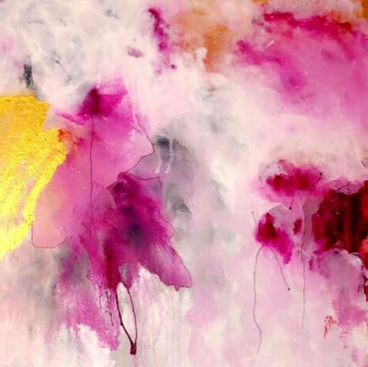 Handgemaltes Acrylbild auf Leinwand > Pink Sky
