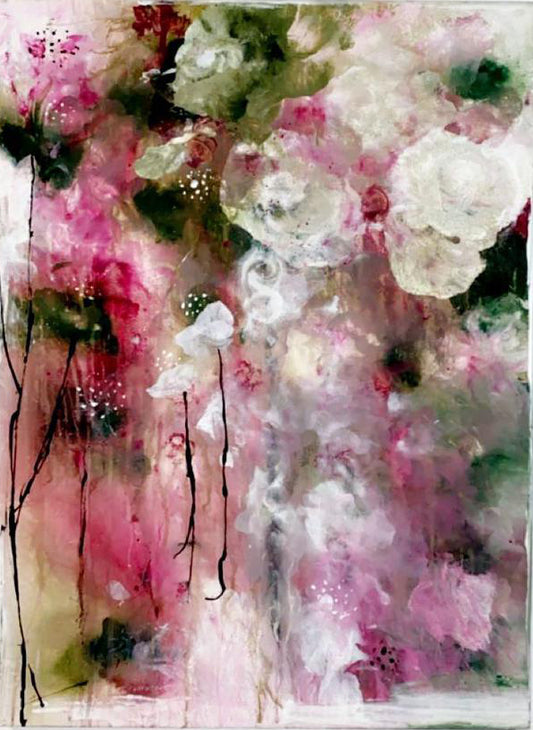 Handgemaltes Acrylbild auf Leinwand > Flowerful