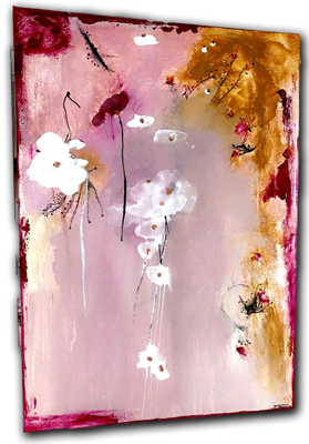 Handgemaltes Acrylbild auf Leinwand > Weiße Mitte