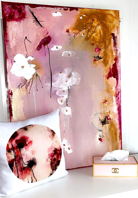 Handgemaltes Acrylbild auf Leinwand > Weiße Mitte