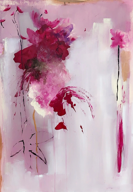 Handgemaltes Acrylbild auf Leinwand > Pastell Flower