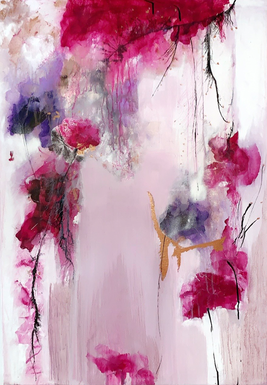 Handgemaltes Acrylbild auf Leinwand > Flowers