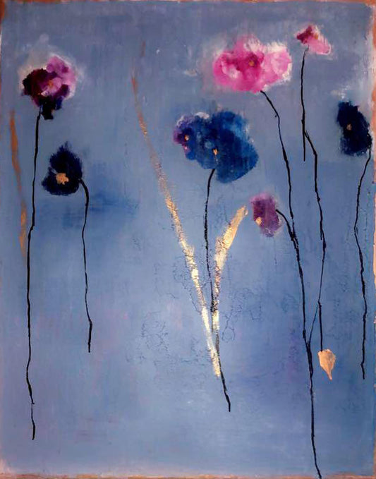 Handgemaltes Acrylbild auf Leinwand > Into the Blue