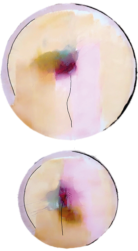 Handgemaltes Acrylbild auf Leinwand > Kreise der Behutsamkeit > 2er Serie