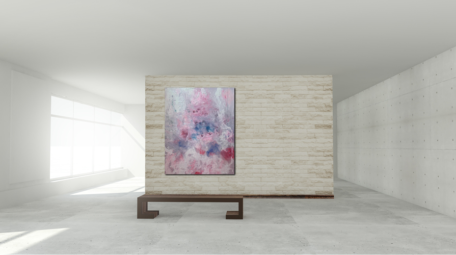 Handgemaltes Acrylbild auf Leinwand > Colored Clouds