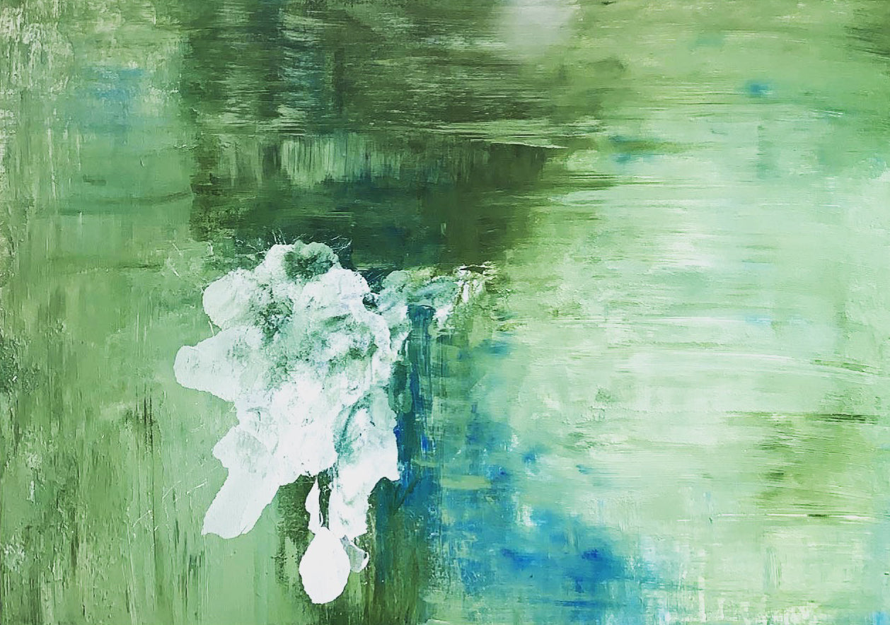 Handgemaltes Acrylbild auf Leinwand > Green Horizon