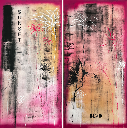 Handgemaltes Acrylbild auf Leinwand > Sunset Blvd