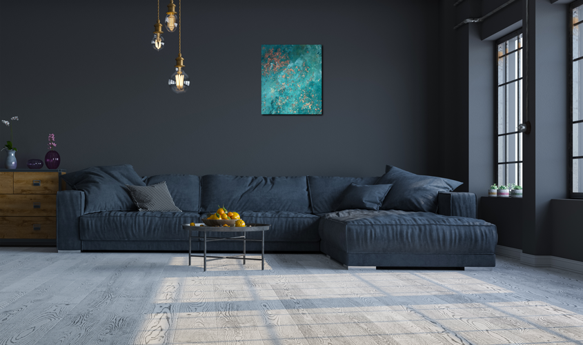 Handgemaltes Acrylbild auf Leinwand > Turquois