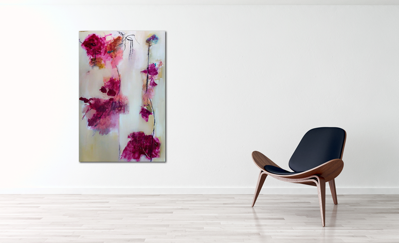 Handgemaltes Acrylbild auf Leinwand > Big Flowers