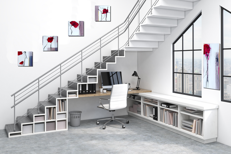 Handgemaltes Acrylbild auf Leinwand > White Series > 5er Serie