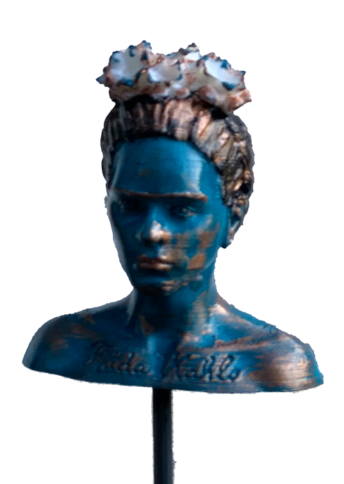 Gartenstecker > Frida Kahlo < petrol