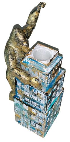 Skulptur-Vase > King Kong < pale blue