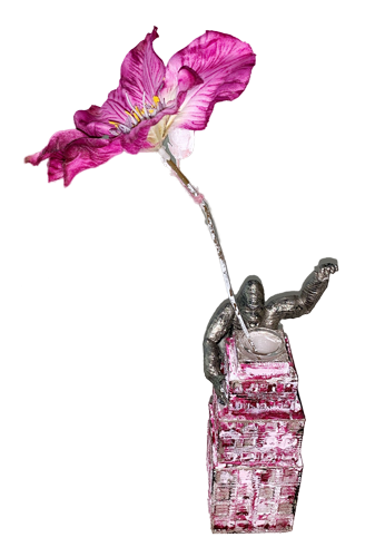 Skulptur-Vase > King Kong < silver