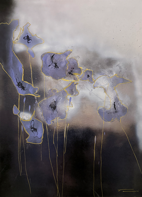 Violets – Elegantes Acrylbild auf Leinwand