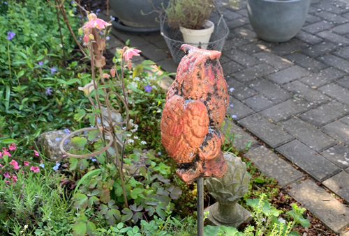 Gartenstecker > Eule < Kupfer