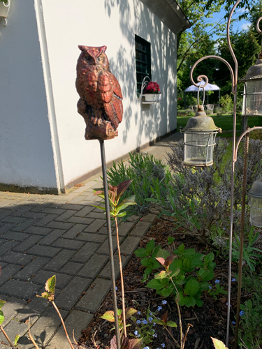 Gartenstecker > Eule < Kupfer