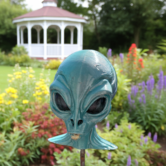 Gartenstecker > Alienkopf < Türkis