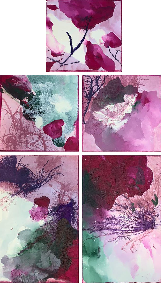 Handgemaltes Acrylbild auf Leinwand > Colorful Series > 5er Serie