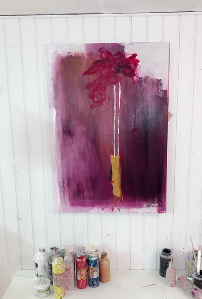 Handgemaltes Acrylbild auf Leinwand > The Vase