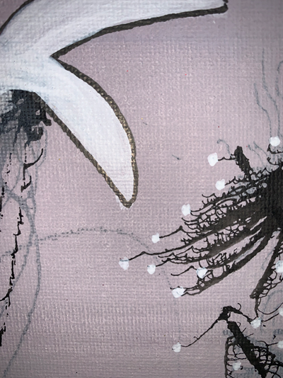 Handgemaltes Acrylbild auf Leinwand > Seaside Flowers < 2er Serie