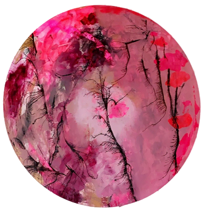 Handgemaltes Acrylbild auf Leinwand > Neon Circle