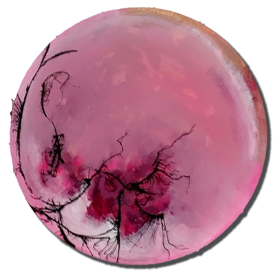 Handgemaltes Acrylbild auf Leinwand > Pink Circle