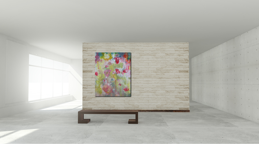 Handgemaltes Acrylbild auf Leinwand > Fresh Flowers