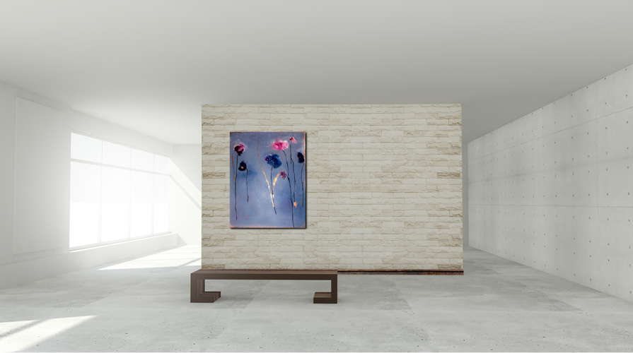 Handgemaltes Acrylbild auf Leinwand > Into the Blue