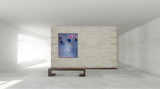 Handgemaltes Acrylbild auf Leinwand > Into the Blue
