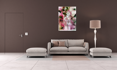 Handgemaltes Acrylbild auf Leinwand > Flowerful