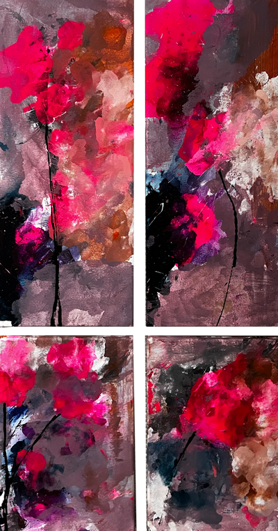 Handgemaltes Acrylbild auf Leinwand > Pink Velvet