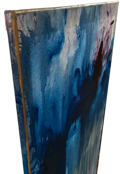 Handgemaltes Acrylbild auf Leinwand > Abstract Blue < 4er Serie