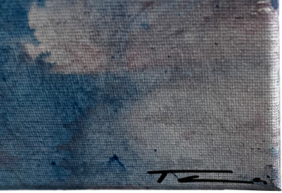 Handgemaltes Acrylbild auf Leinwand > Abstract Blue < 4er Serie