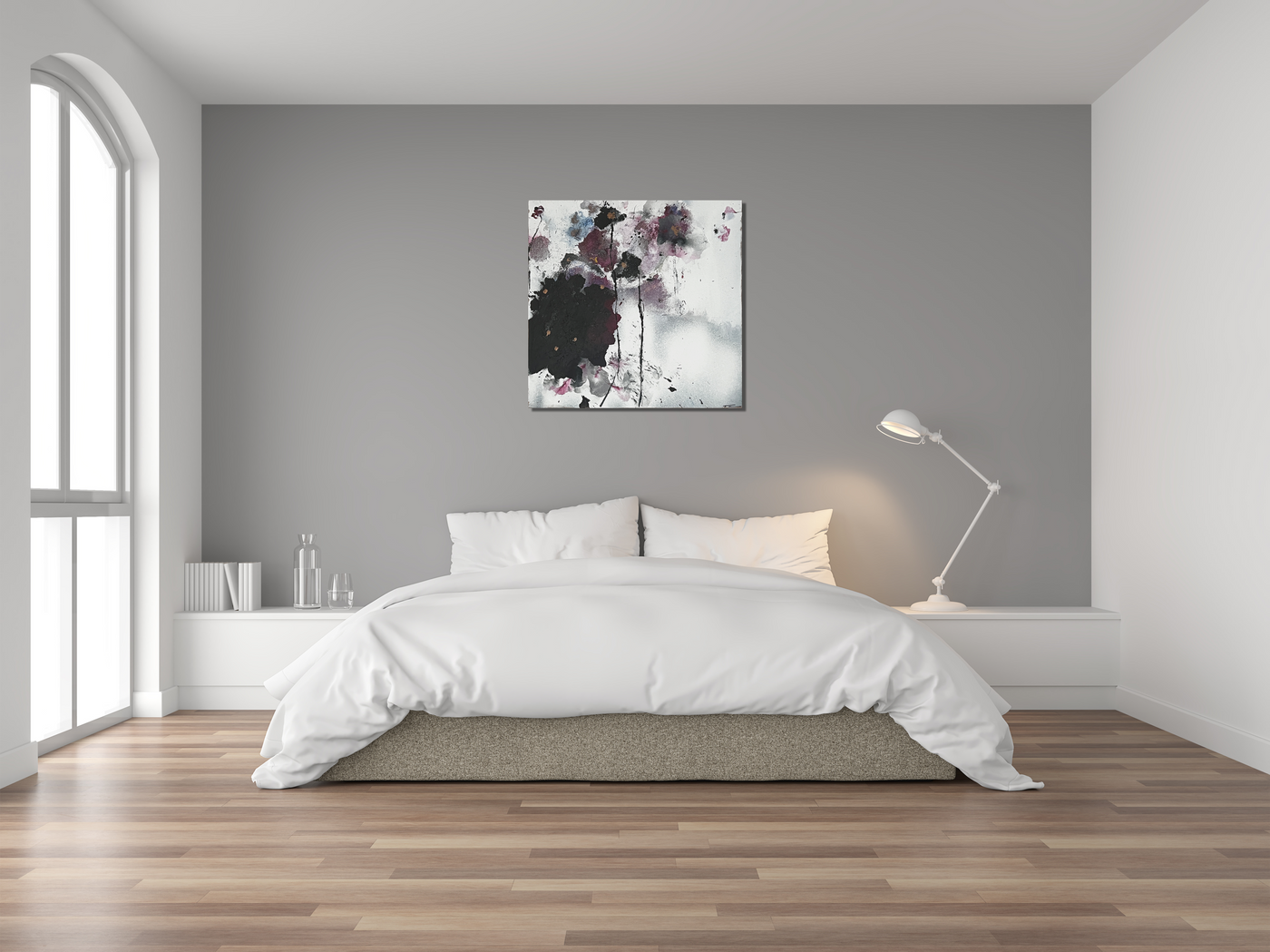 Handgemaltes Acrylbild auf Leinwand > White